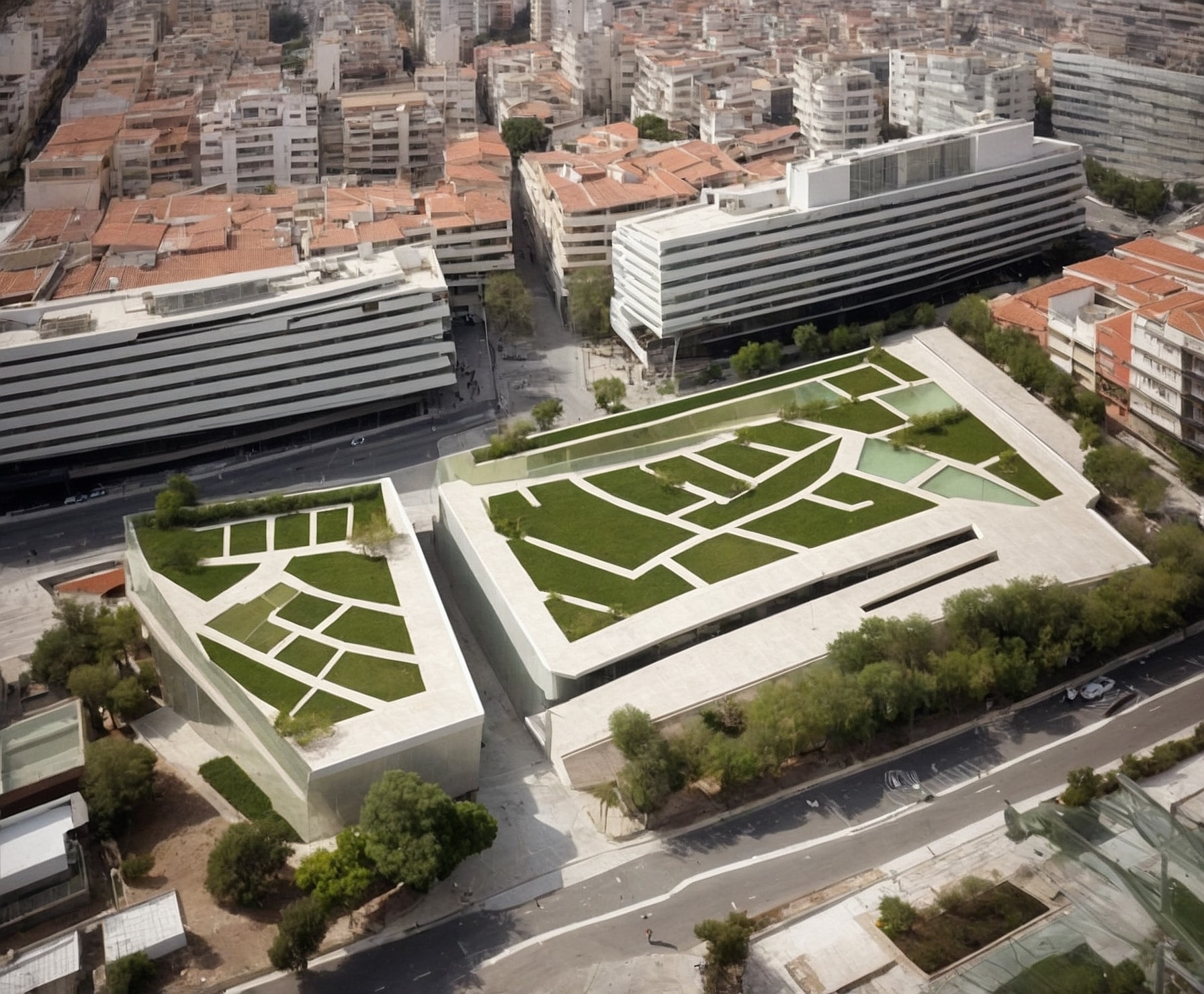 Vista aérea de plano arquitectónico