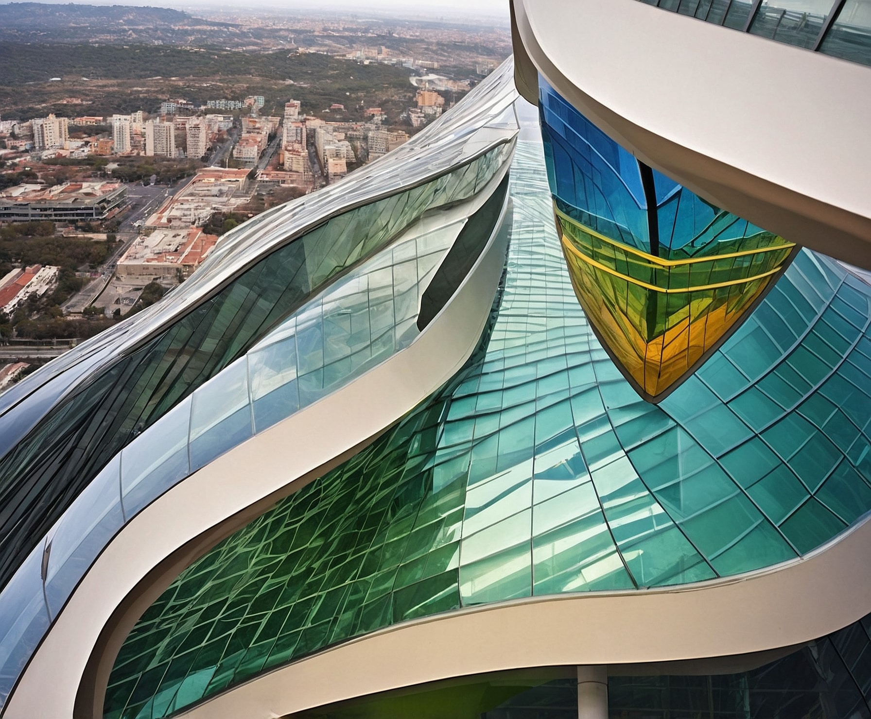 Vista de un desarrollo urbano sostenible innovador.